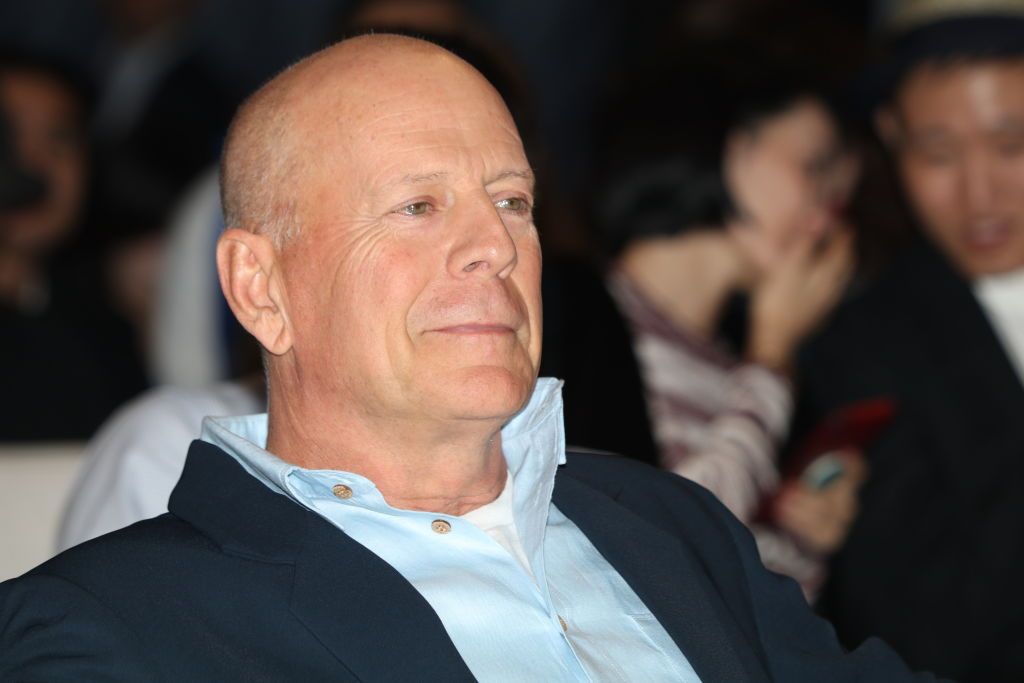 Bruce Willis And Wife Emma Heming Attend CocoBaba And Ushopal Activity In Shanghai