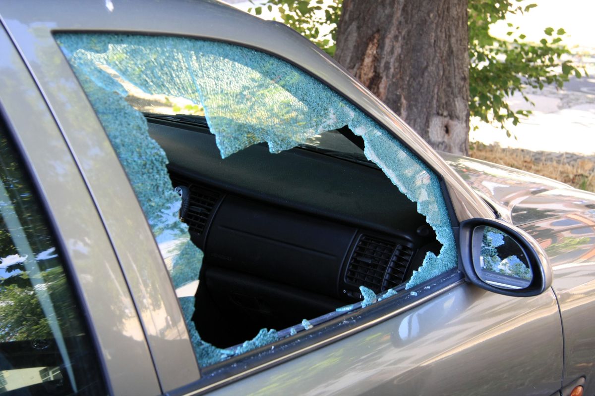 Damaged,Window,Of,A,Car