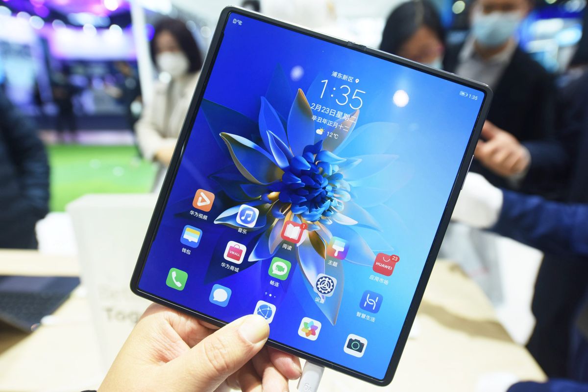 Huawei launches new foldable phone Mate X2 during 2021 MWC in Shanghai