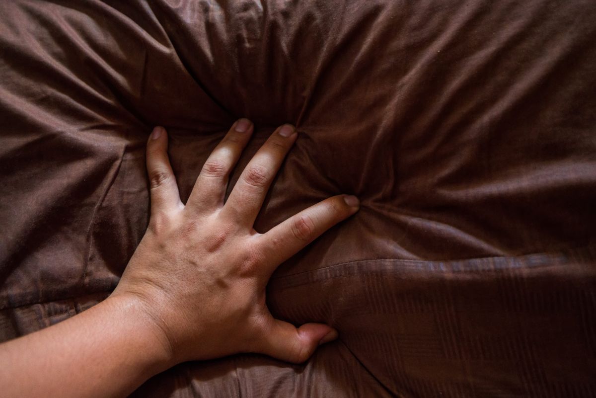 Hand,Gripping,The,Bed,Mattress.,Sex,Concept,Image.