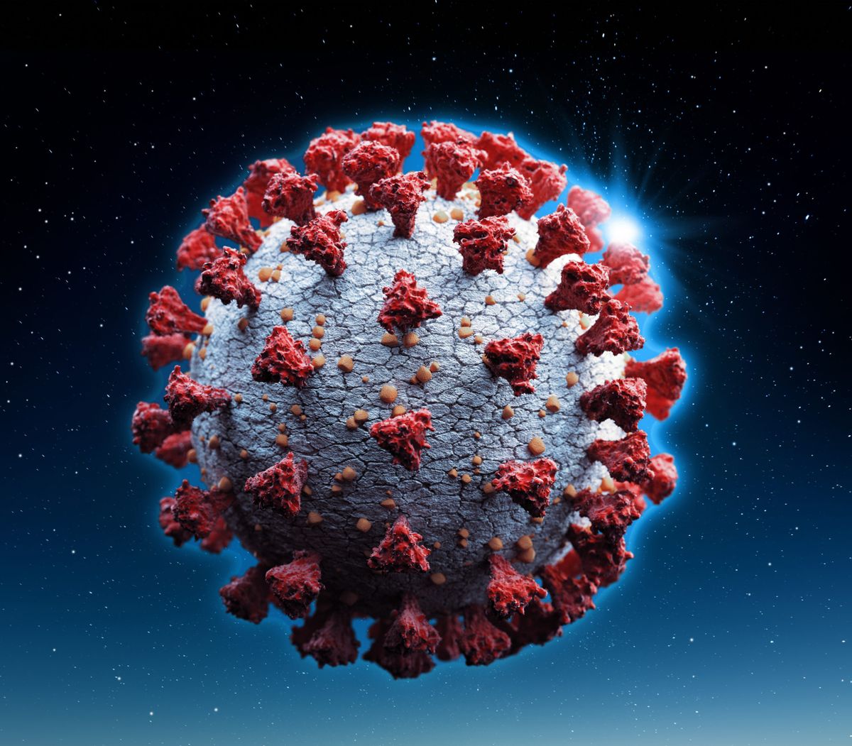 Corona virus as planet earth in space