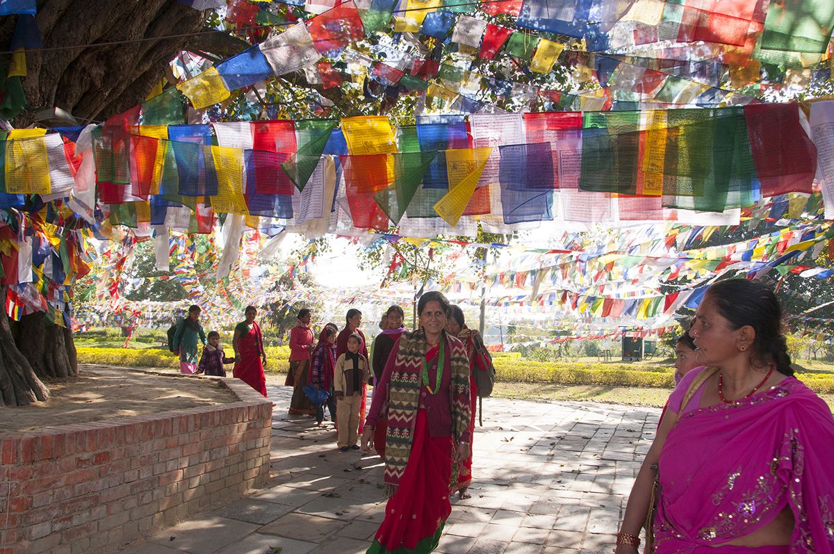 Lumbini,,Nepal,-,8,February,2014,:,Unidentified,Traditionally,Dressed