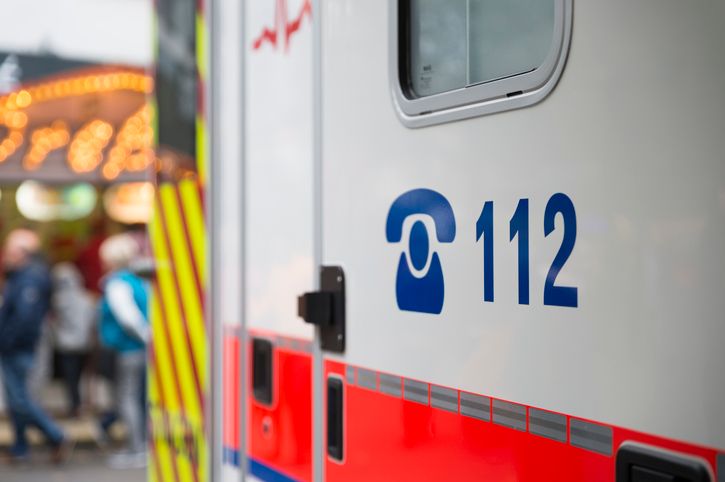 Germany, German Red Cross, ambulance, emergency number on