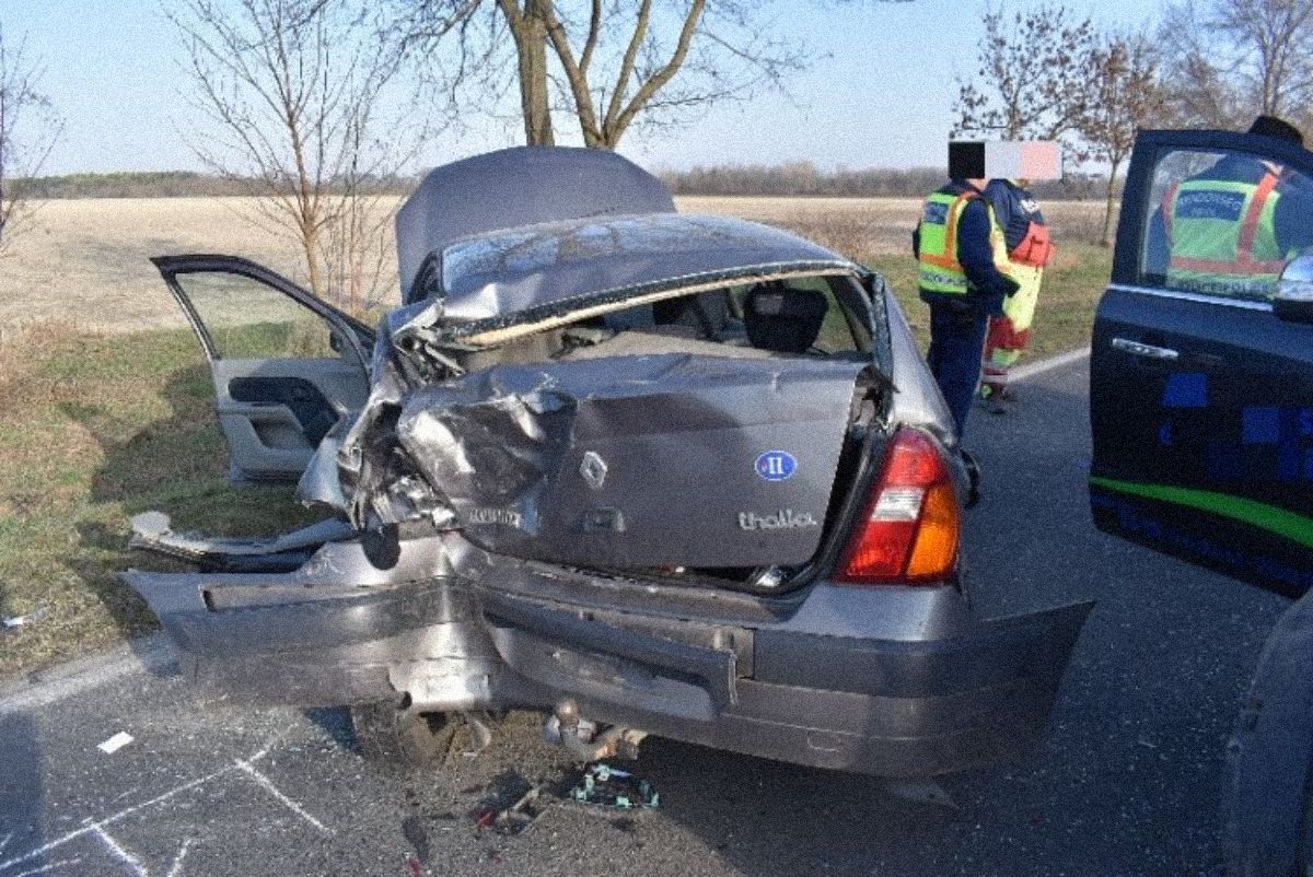 Mosonmagyaróvár baleset, 2023. március 2, fotó: Police.hu
