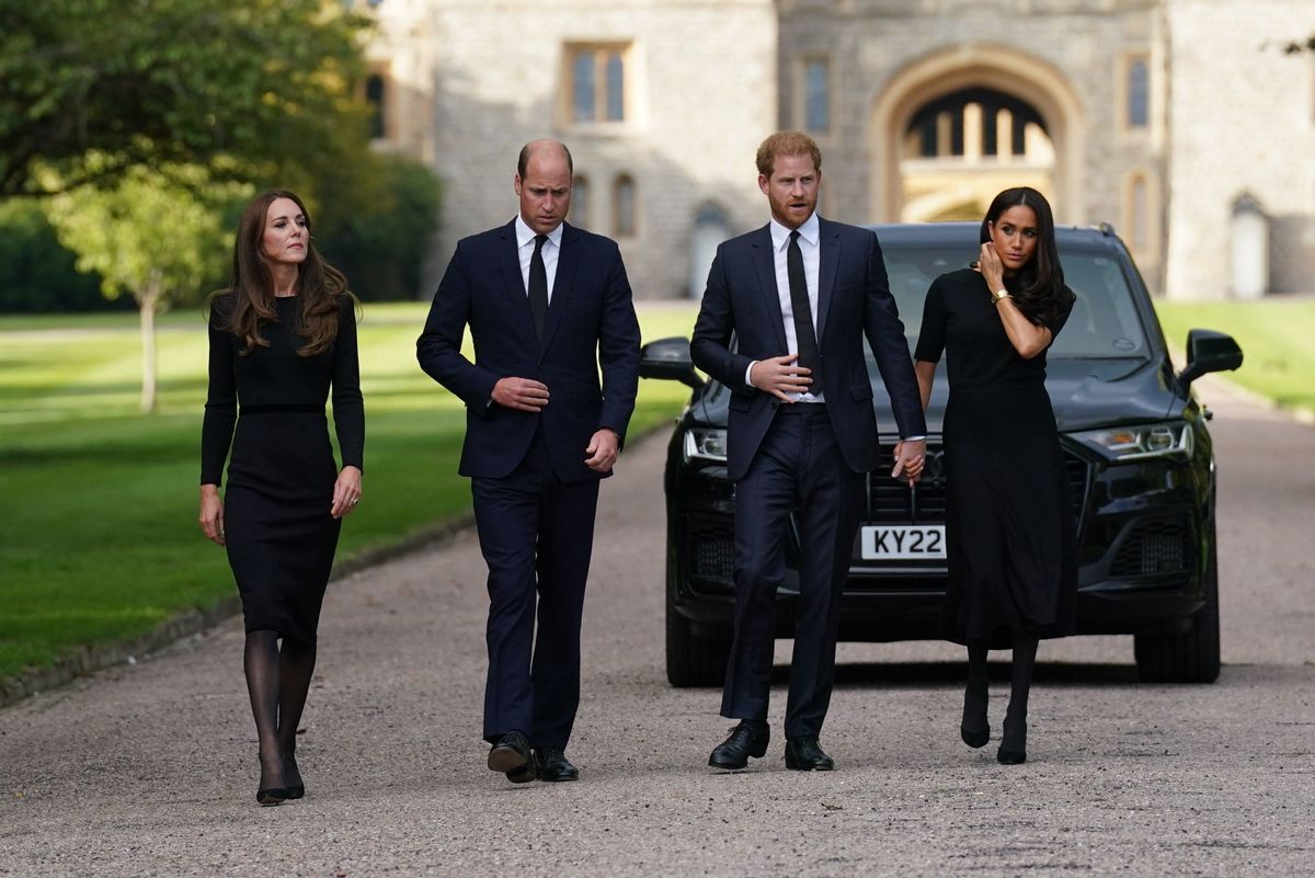 Katalin hercegné, Vilmos herceg, Harry herceg, Meghan Markle, AFP, (Photo by Kirsty O'Connor / POOL / AFP)