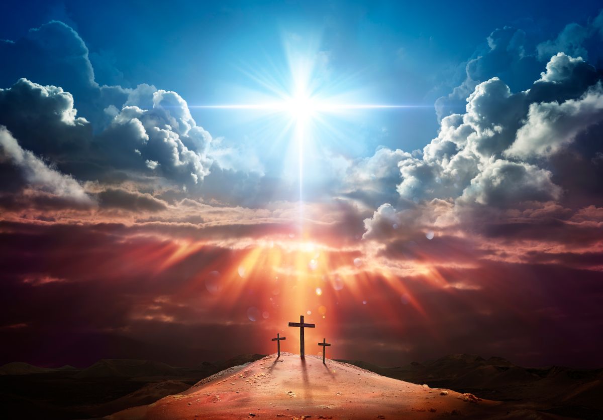 Resurrection,-,Light,Cross,Shape,In,Clouds,-,Risen,-