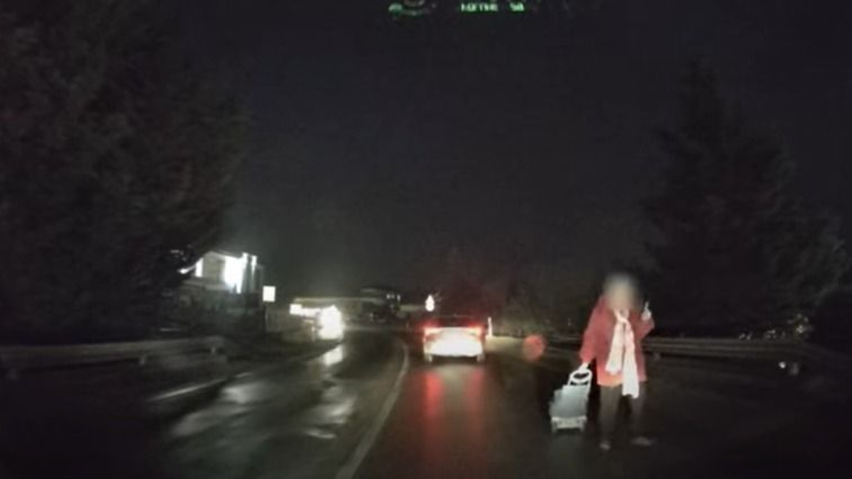 Felháborító: egy idős néni az út közepén sétálgatott a kocsik között a 10-es úton, és még neki állt feljebb, amikor rászóltak – Videó