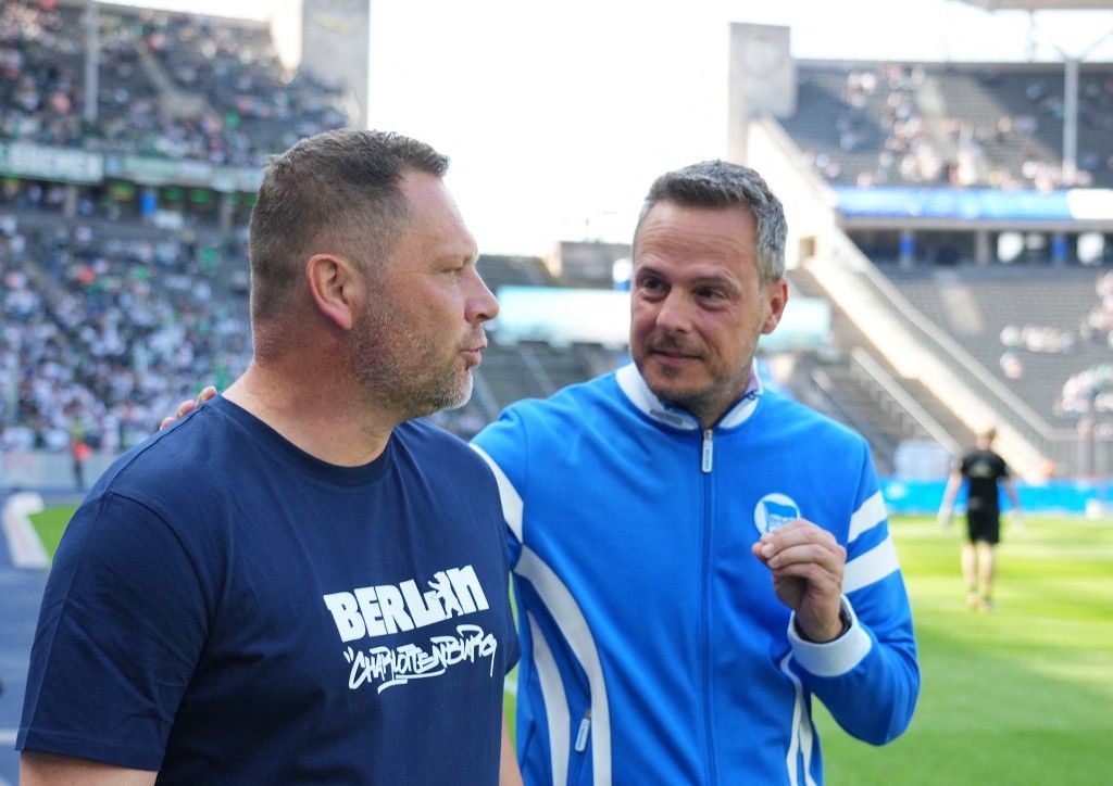 Dárdai Pál és Kay Bernstein (jobbra) egy tavalyi Hertha-meccsen