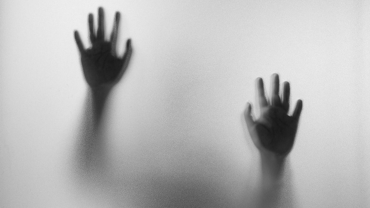Shadow,Hands,Of,The,Man,Behind,Frosted,Glass.blurry,Hand,Abstraction.halloween