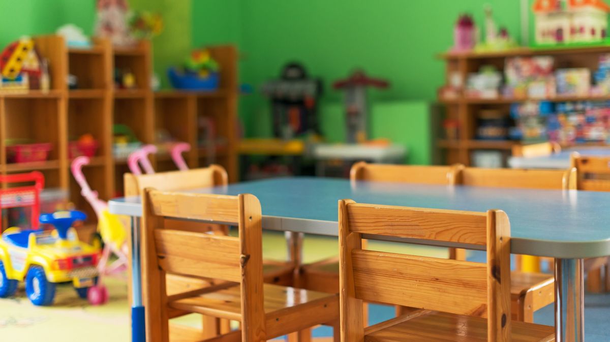 Chairs,,Table,And,Toys.,Interior,Of,Kindergarten.