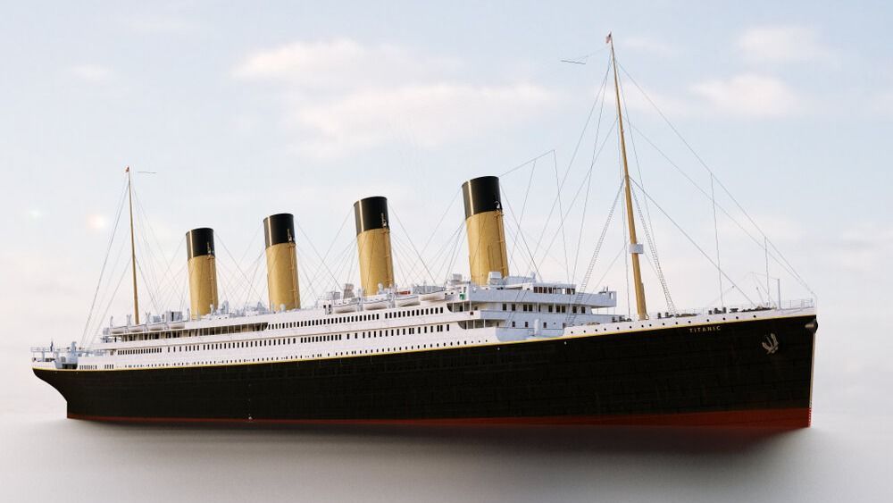 Titanic,Rendering.,Titanic,In,The,Sea.,Sunny, titanik, Titanic,