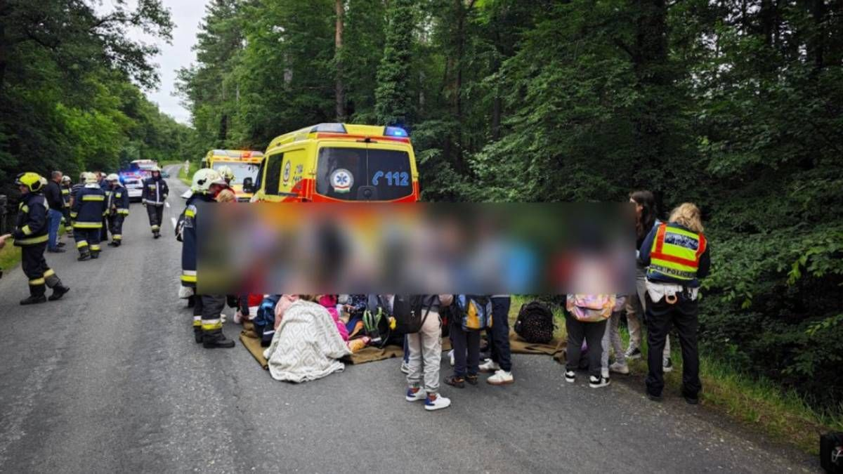 Gyerekekkel árokba borult busz: ezen múlt, hogy nem lett tragédia