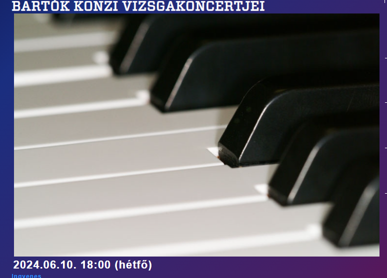 Bartók Konzi vizsgakoncertjei