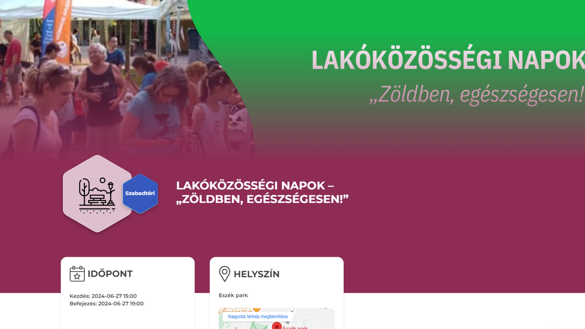 Lakóközösségi napok – „Zöldben, egészségesen!”