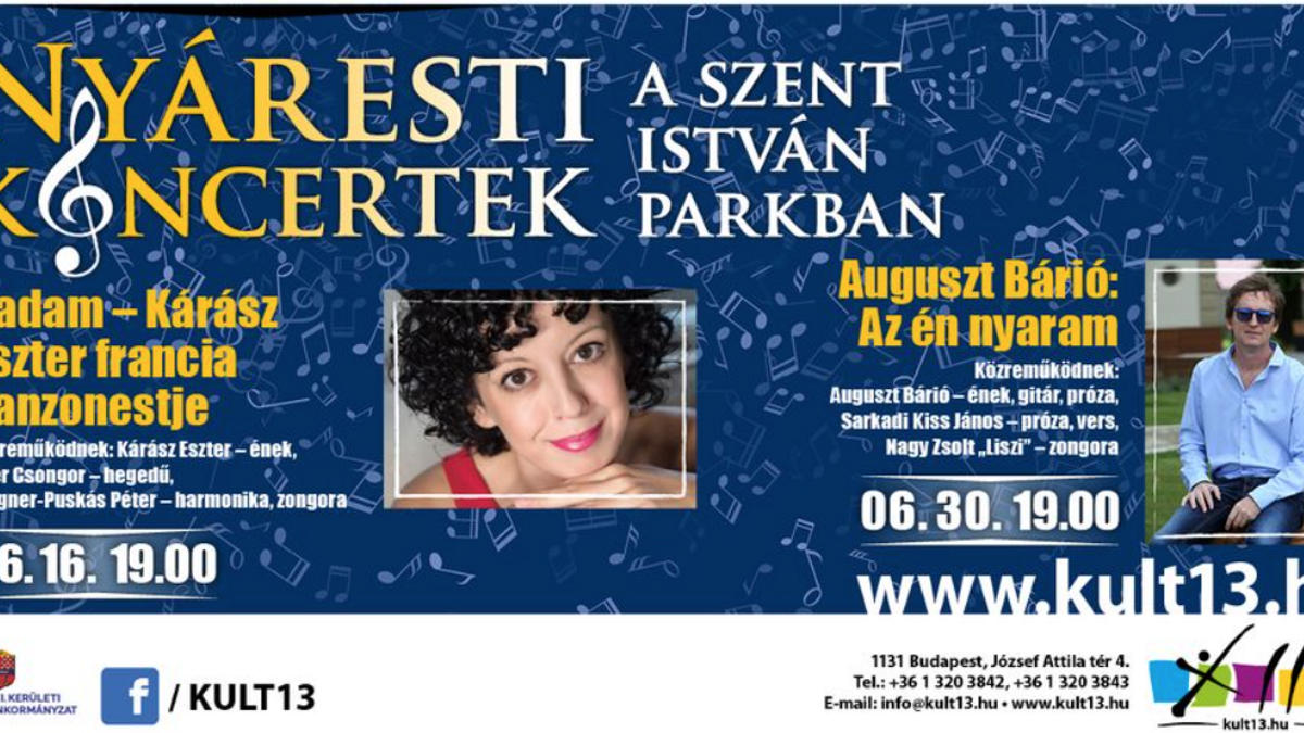 Nyáresti koncertek a Szent István parkban