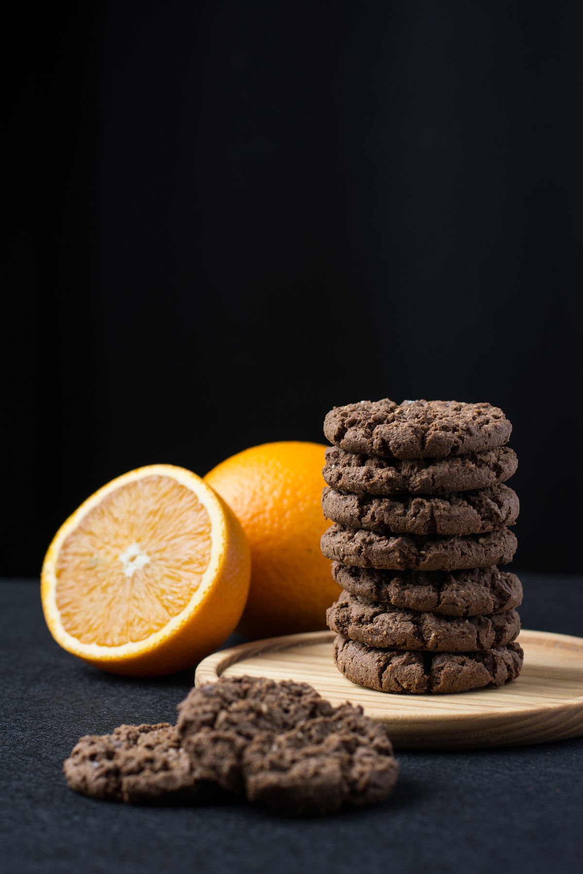 Cookies,With,Orange,Zest,On,A,Dark,Table.