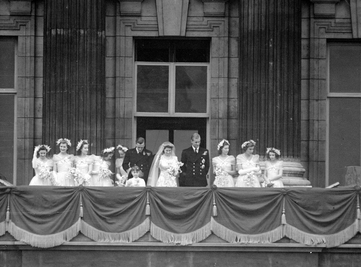 Princess Elizabeth and Prince Philip Royal Wedding November 1947 Princess Elizabeth and the Duke of Edinburgh. Balcony s