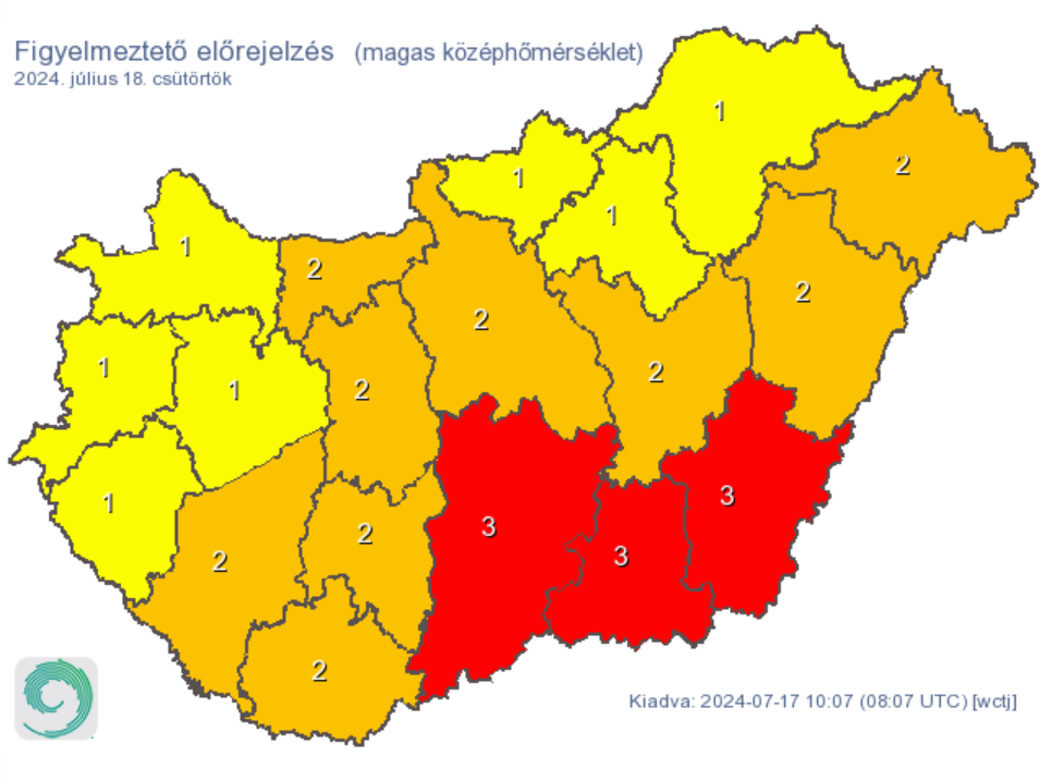 Időjárás kánikula hőség meleg riasztás