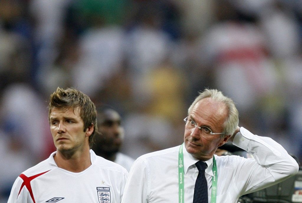 David Beckham (balra) és Sven-Göran Eriksson a 2006-os vb-kiesés után