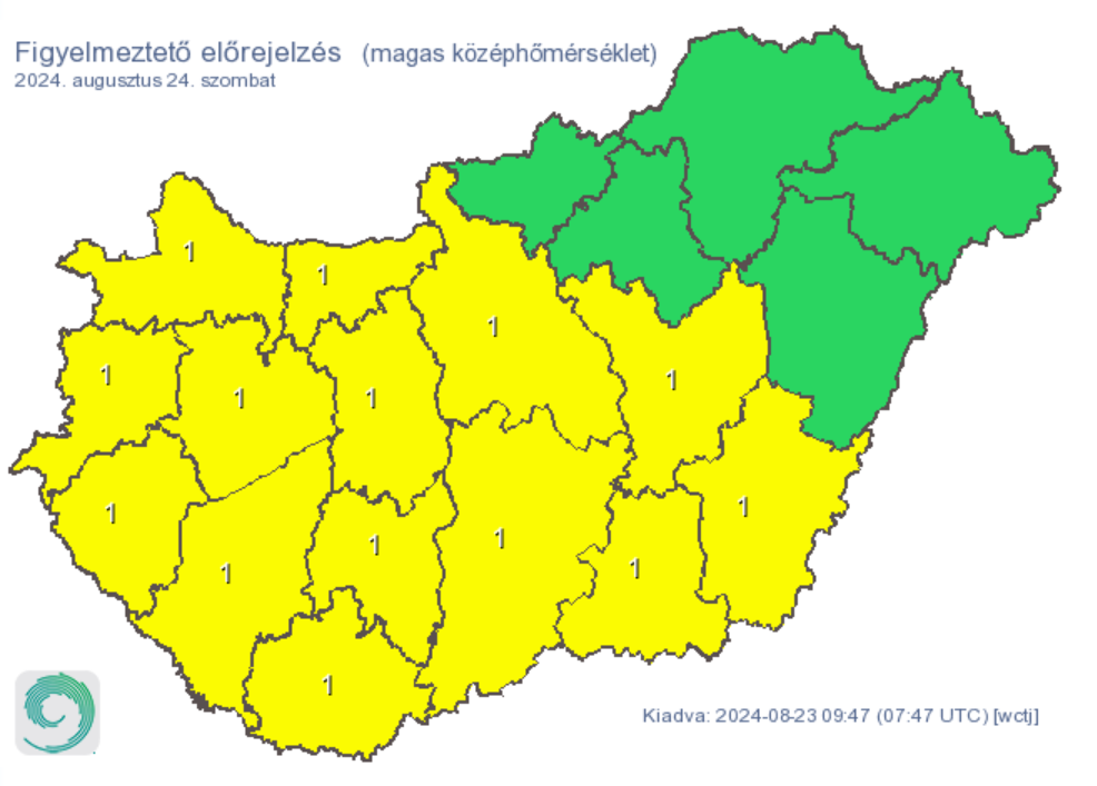 Időjárás előrejelzés hőség meleg