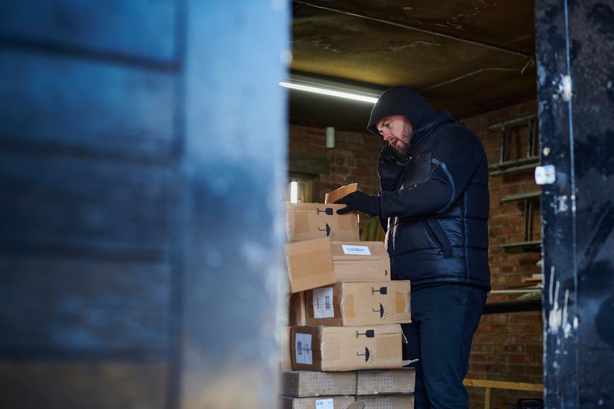 suspicious man at storage facility