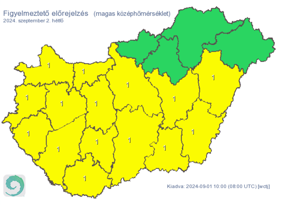 Időjárás hőség meleg kánikula riasztás