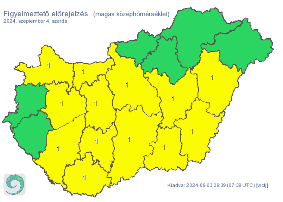 Időjárás kánikula meleg hőség riasztás