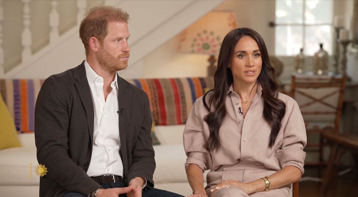 Le prince Harry, duc de Sussex et Meghan Markle, duchesse de Sussex, lors d'une interview pour l'émission CBS News Sunday Morning