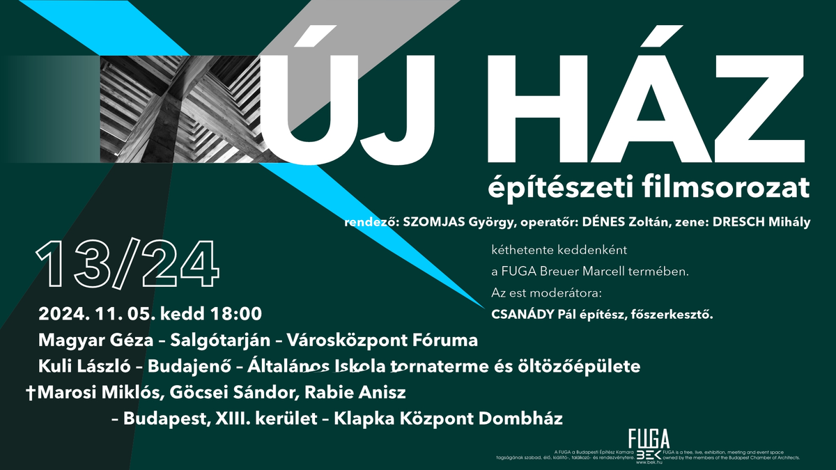 FUGA filmklub Szomjas György építészeti filmjeivel