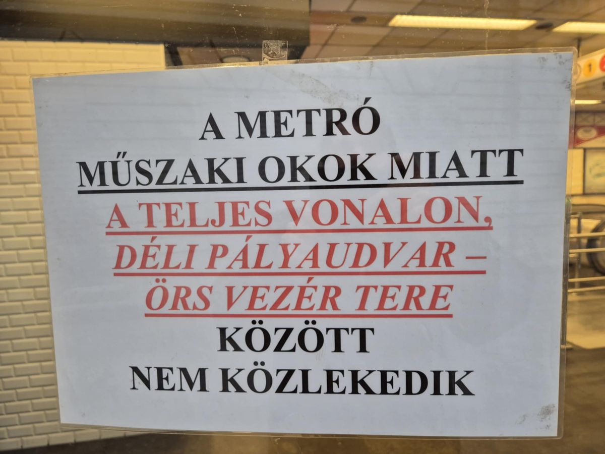 M2-es metró, metróvonal, fennakadás, Budapest, Duna, Deák tér, 