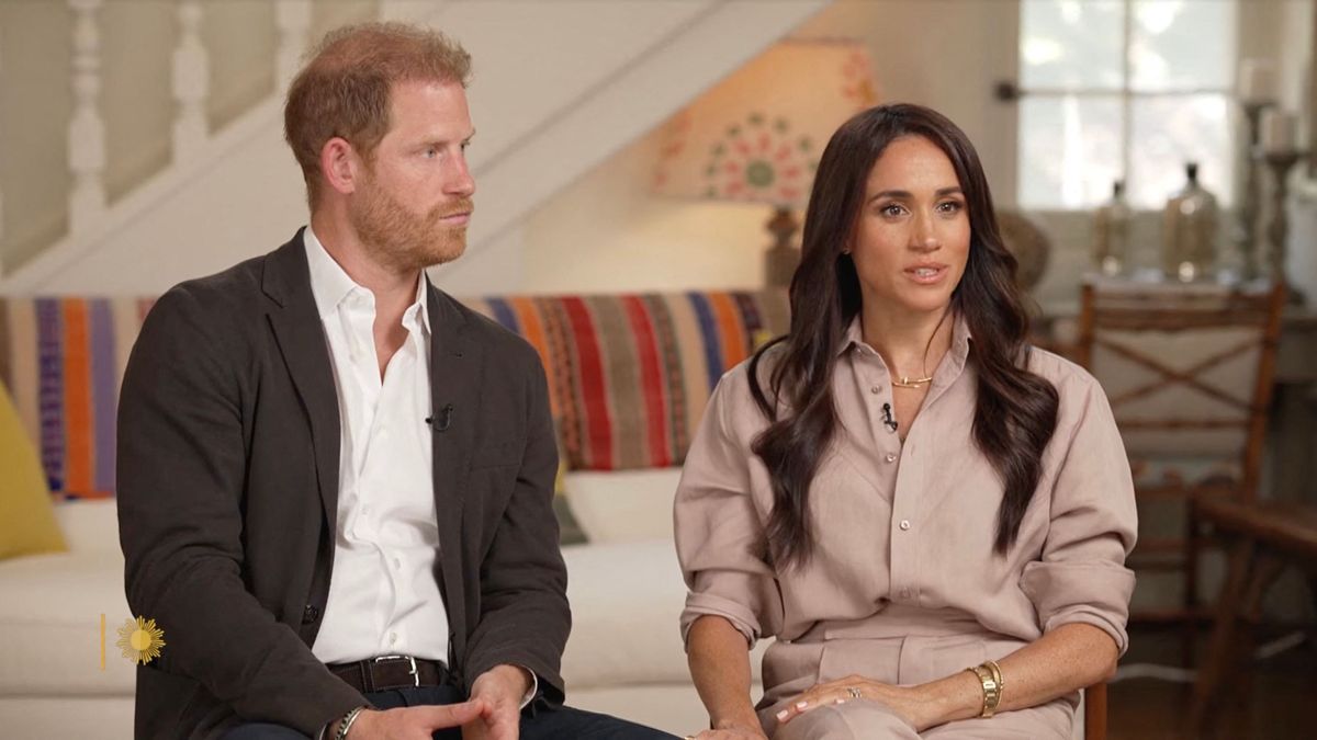 Le prince Harry, duc de Sussex et Meghan Markle, duchesse de Sussex, lors d'une interview pour l'émission CBS News Sunday Morning