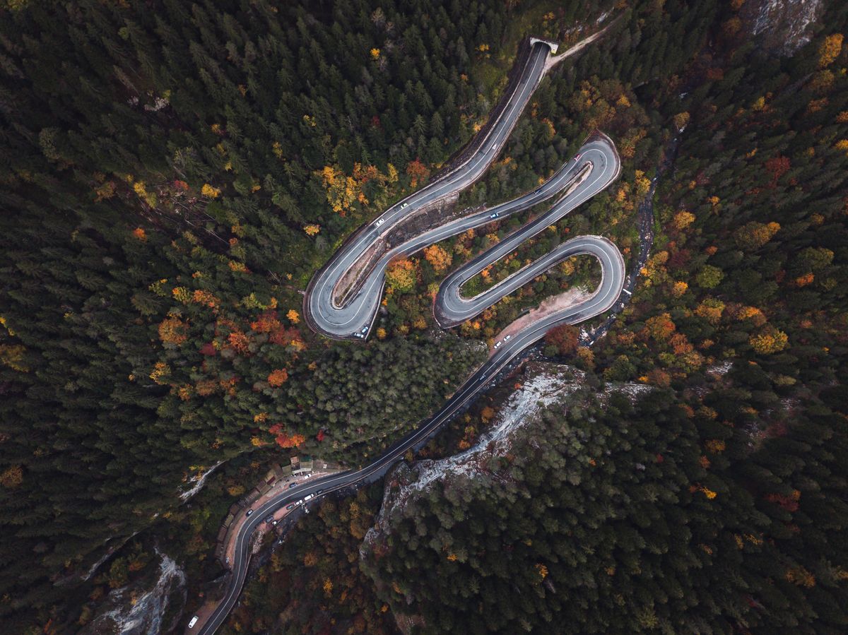 Winding,Road,From,The,High,Mountain,Pass,In,Cheile,Bicazului,