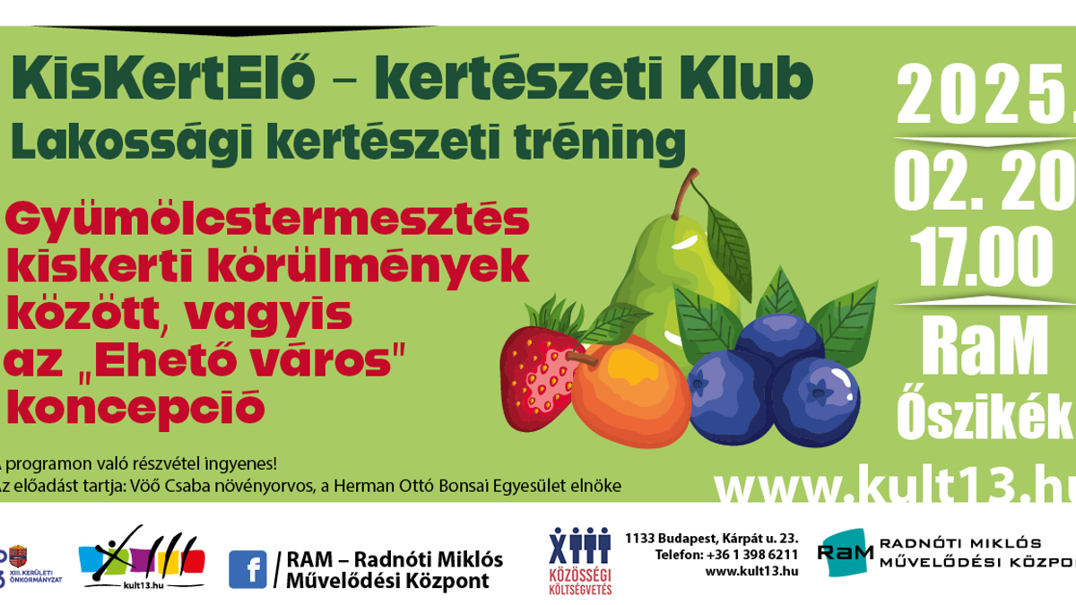 KisKertElő – kertészeti klub: Gyümölcstermesztés
