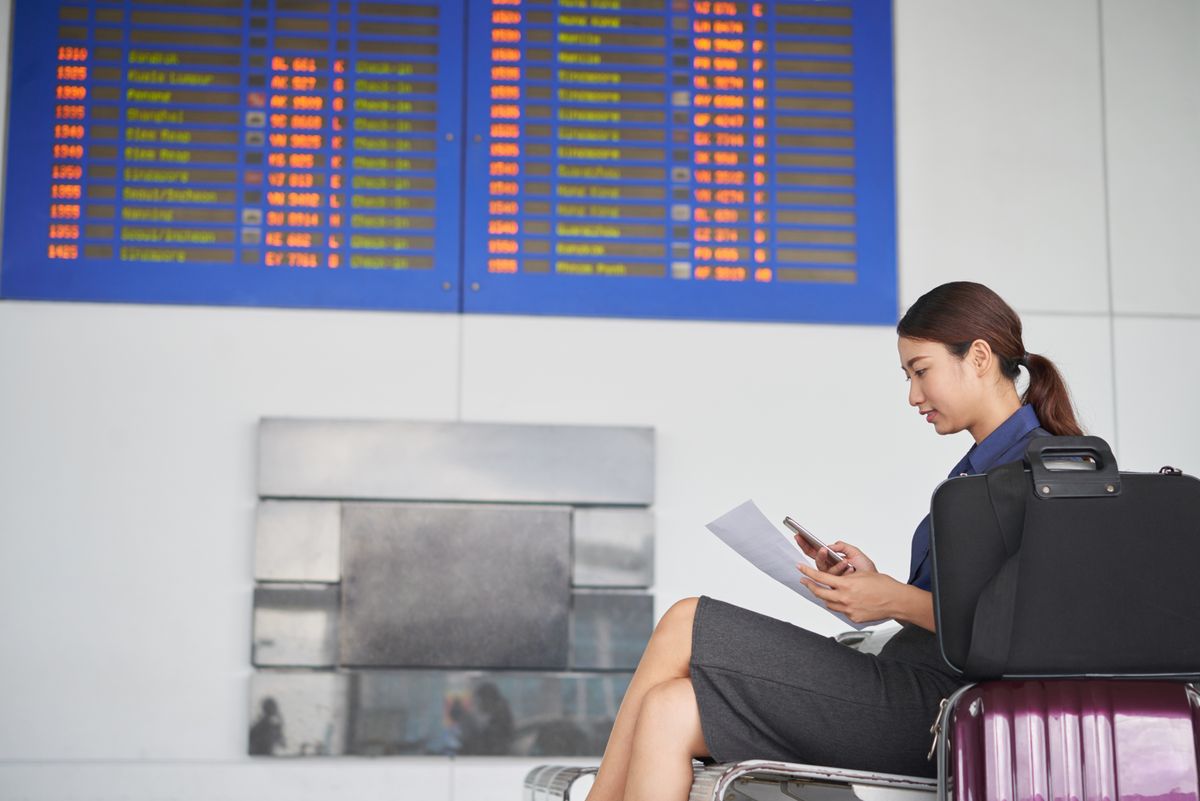 Young Woman Waiting in Airport