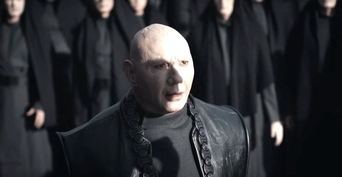Dave Bautista könyörtelen Harkonnenként a Dűne-filmekben (Fotó: JLPPA / Bestimage)