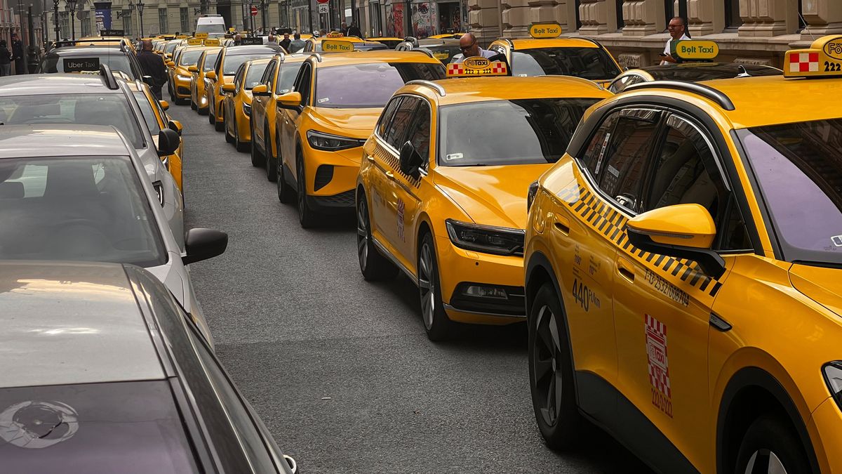 Taxis tüntetés Budapesten.
