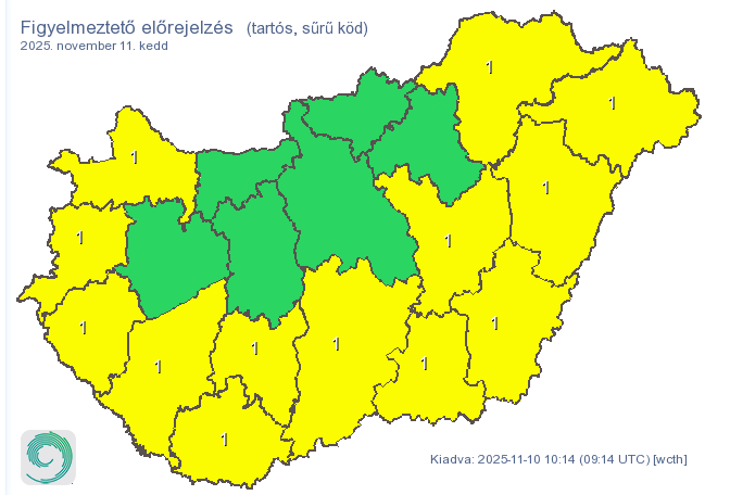 alt=A hatalmas ködfelhők, országosan több megyét is érintve, nehezítik az közlekedők reggeli utazását 