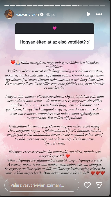 Őszintén beszél Vasvári Vivi