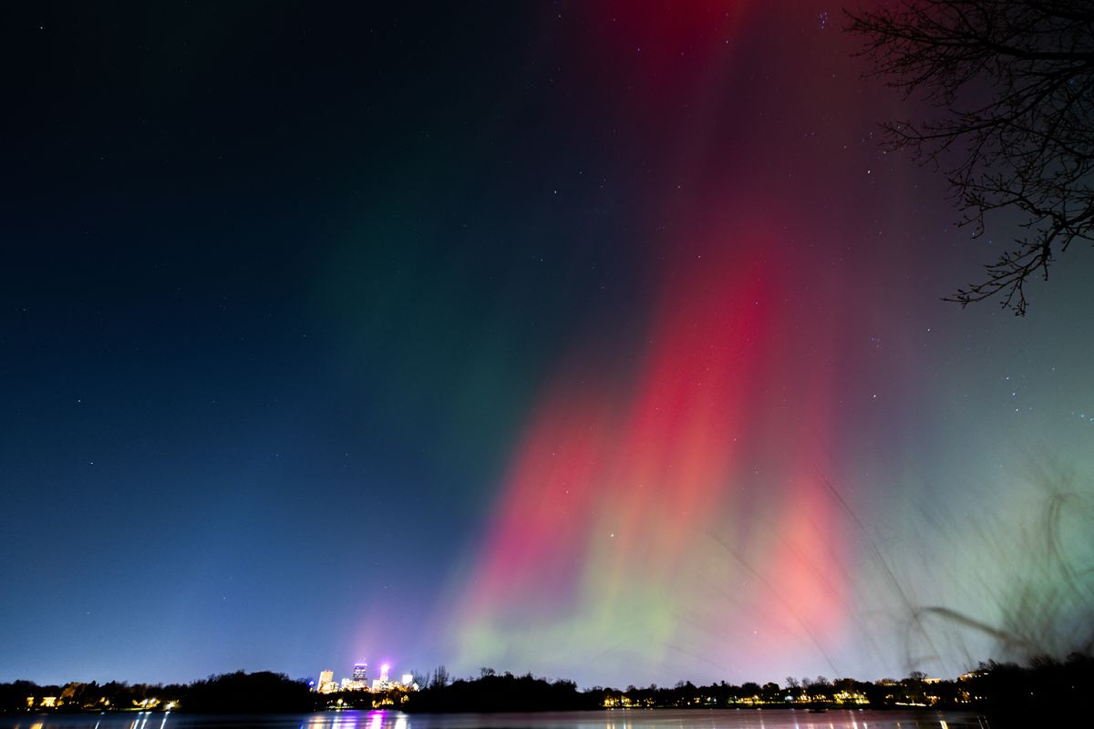 Aurora Borealis Over Minneapolis