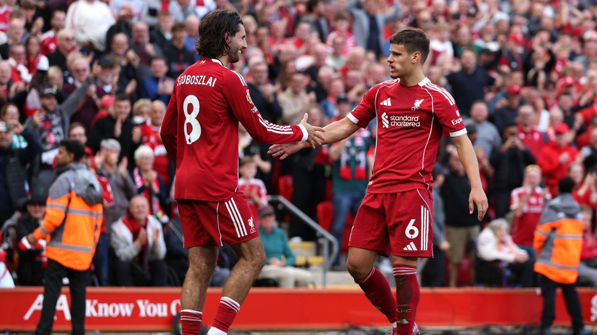 Szoboszlai Dominik (balra) és Kerkez Milos is kiemelkedő teljesítményt nyújtott a Liverpool-Brighton mérkőzésen