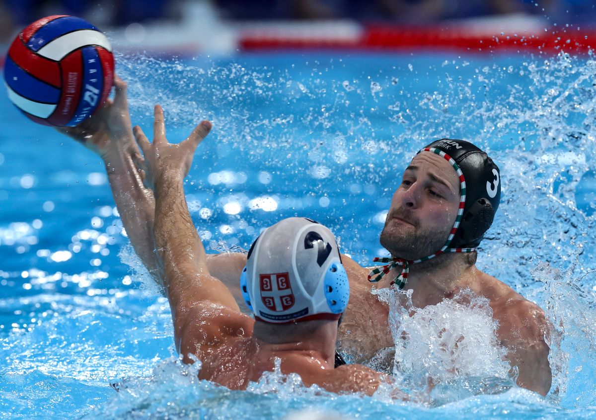 Szemben Manhercz, előtte Mandics: velük együtt négy Fradi-sztár került be a vízilabda-Eb álomcsapatába