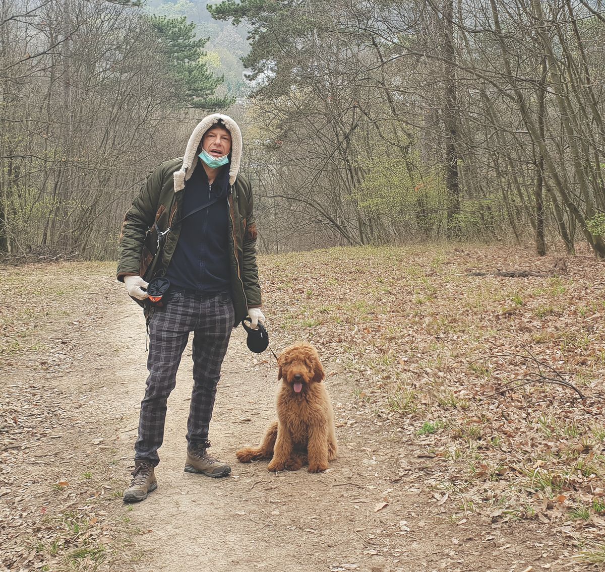 A műsorvezető és társa sokat sétálnak az erdőben