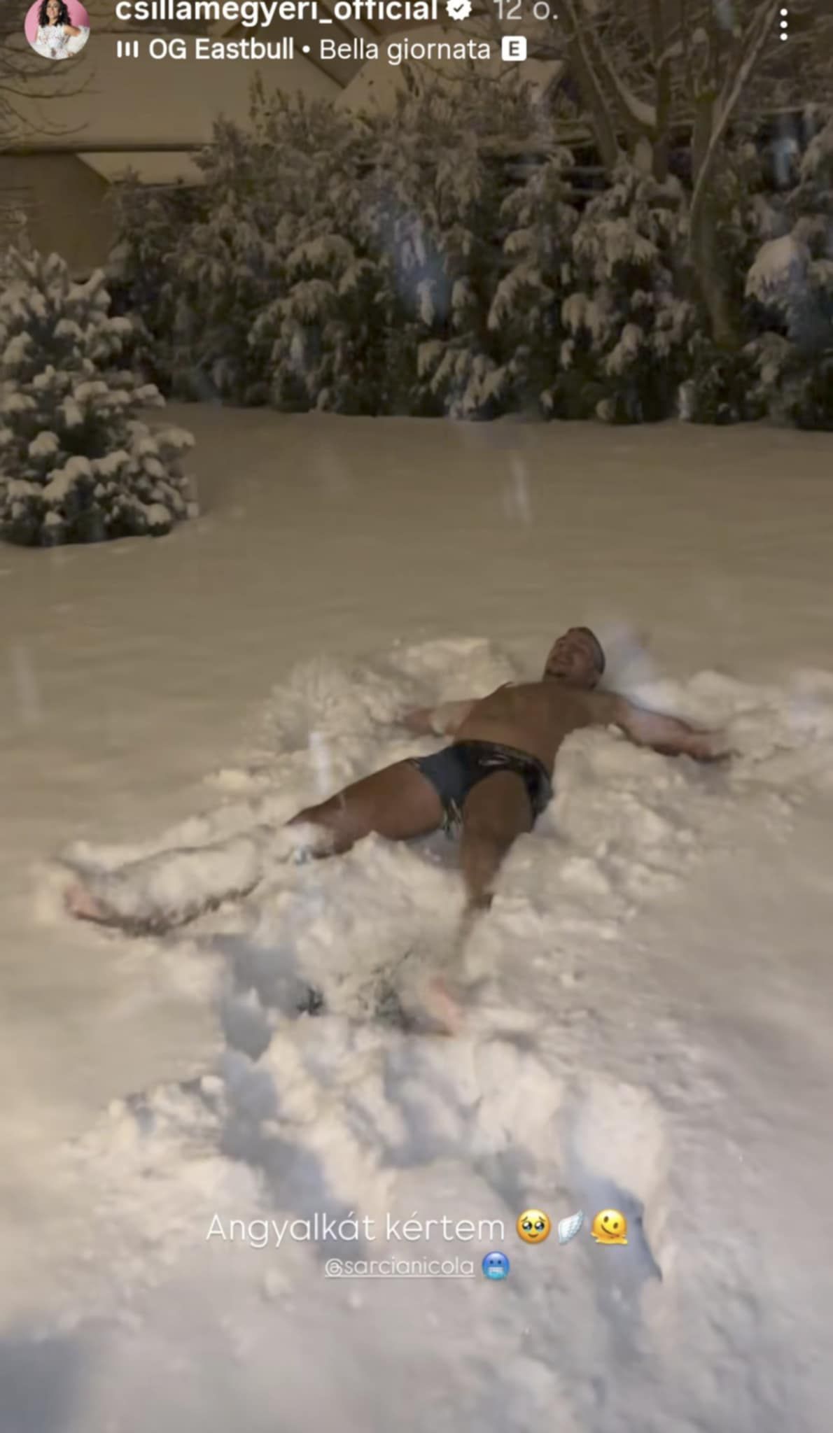 Megyeri Csilla párja kimerészkedett a hóba