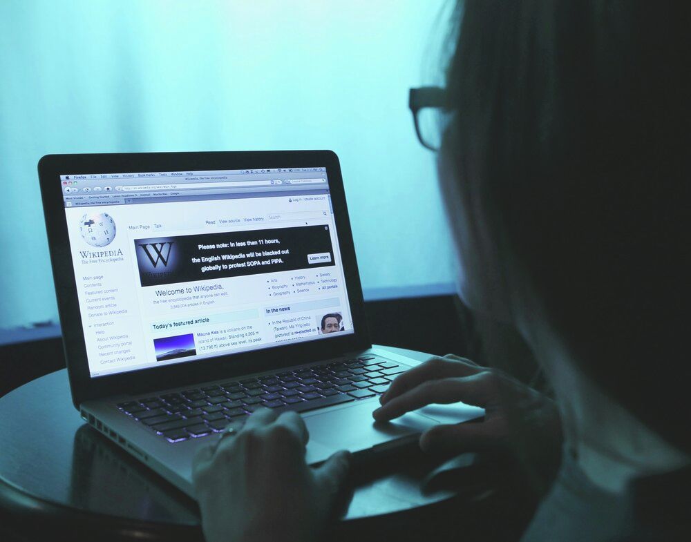 Wikipedia webpage in use on a laptop computer is seen in this photo illustration taken in Washington