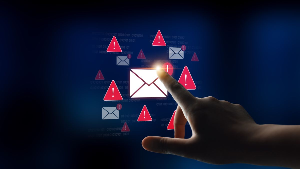 Concept,Of,A,Cybersecurity,Warning,For,Unsafe,Email,Communication.,This