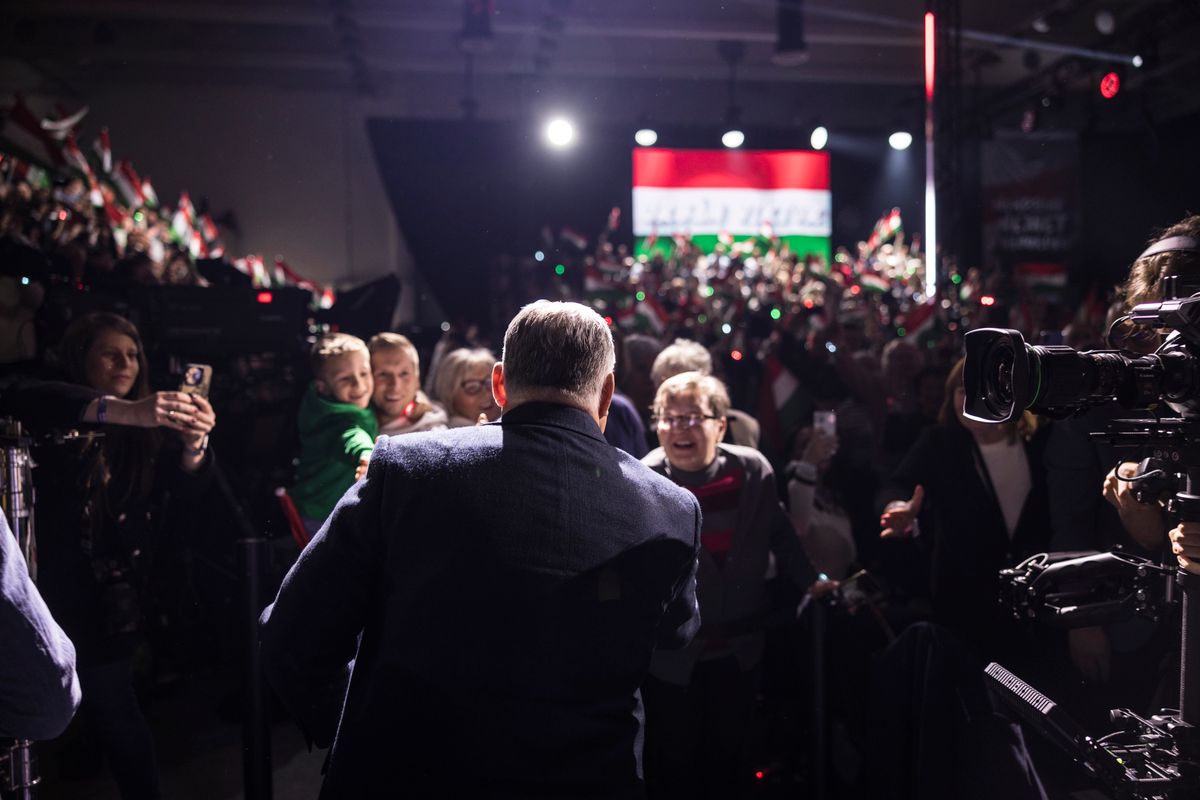 Orbán Viktor a szombathelyi Háborúellenes Gyűlésen.