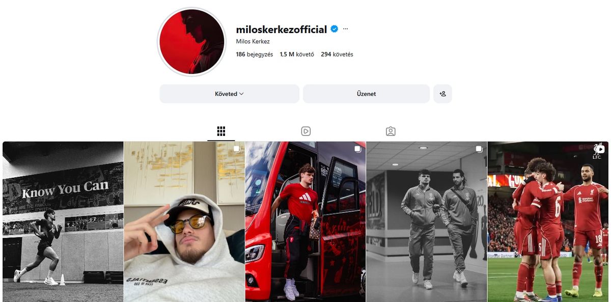 Kerkez Milos megváltoztata az Instagram-profilképét