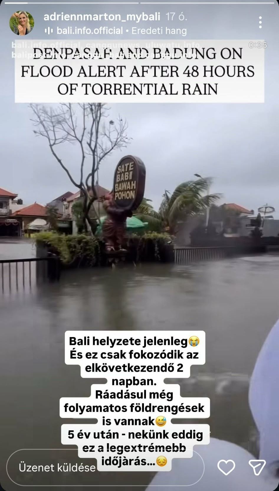 Edvin Marton és családja lakhelyén hatalmas árvíz pusztít. 