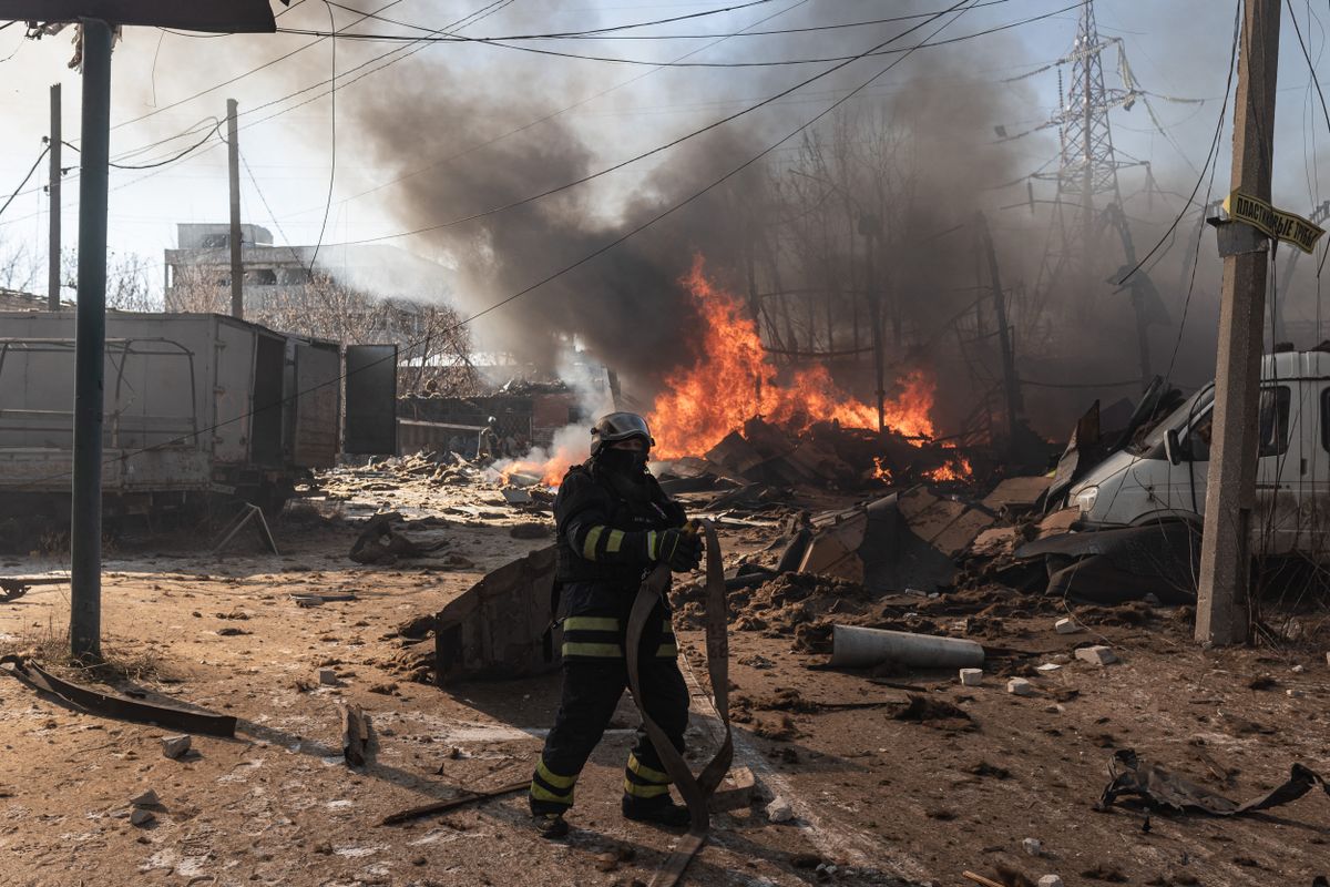 Russian attack on the Ukrainian city of Sloviansk