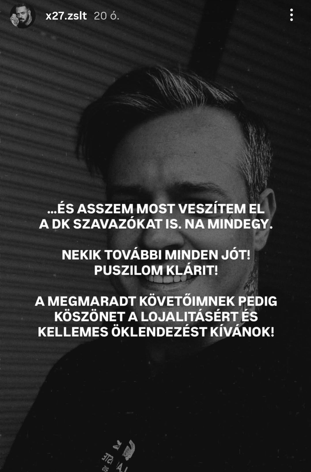 Horváth Zsolt odaszúrt a DK szavazóknak.